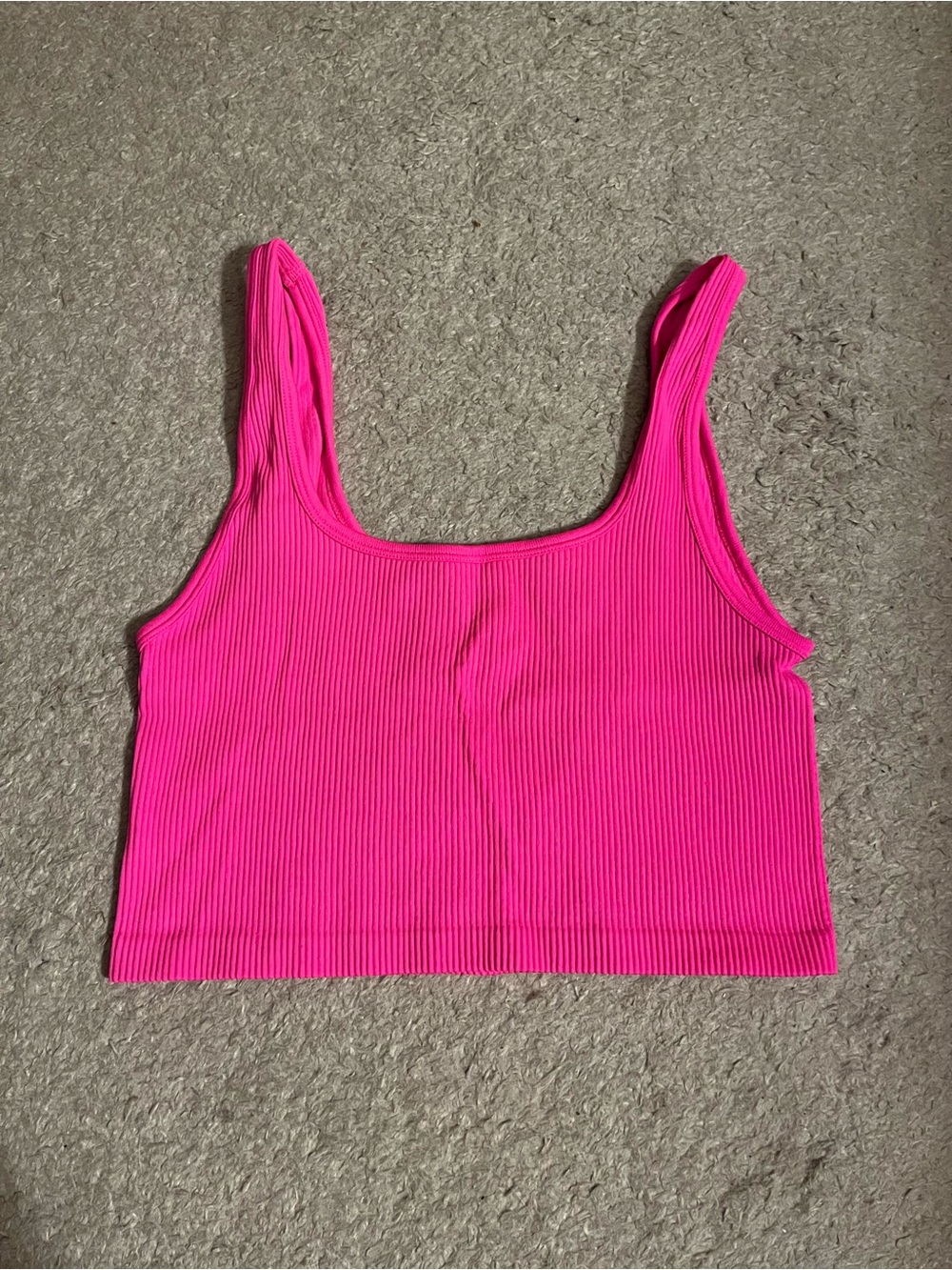 Ribbed Scoop Neck Crop Tank Top